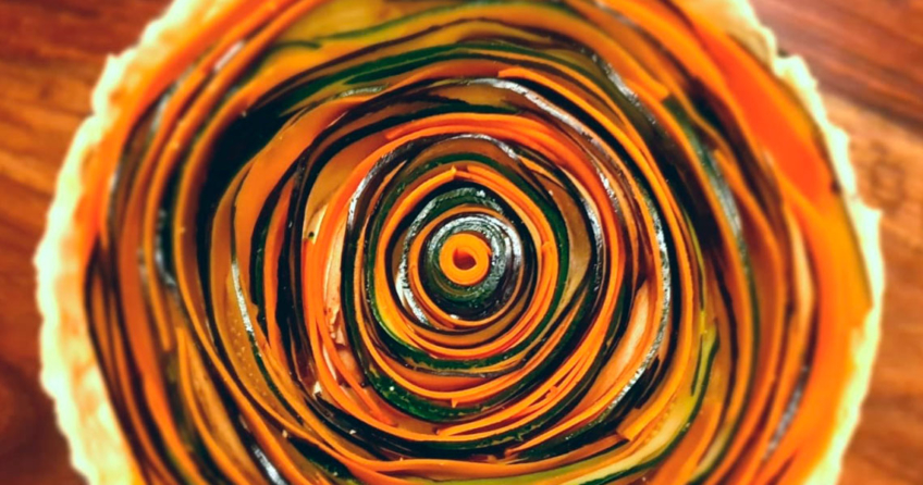 Liebliche Spirale Gemüse Tarte